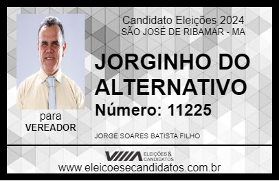 Candidato JORGINHO DO ALTERNATIVO 2024 - SÃO JOSÉ DE RIBAMAR - Eleições