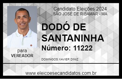 Candidato DODÓ DE SANTANINHA 2024 - SÃO JOSÉ DE RIBAMAR - Eleições