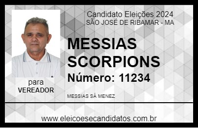 Candidato MESSIAS SCORPIONS 2024 - SÃO JOSÉ DE RIBAMAR - Eleições