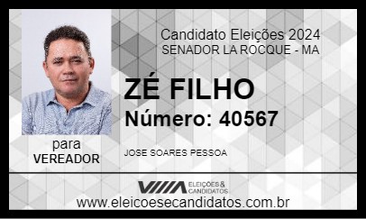 Candidato ZÉ FILHO 2024 - SENADOR LA ROCQUE - Eleições