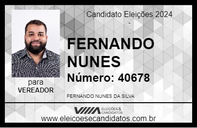 Candidato FERNANDO NUNES 2024 - SENADOR LA ROCQUE - Eleições