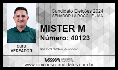 Candidato MISTER M 2024 - SENADOR LA ROCQUE - Eleições