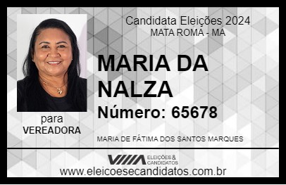 Candidato MARIA DA NALZA 2024 - MATA ROMA - Eleições