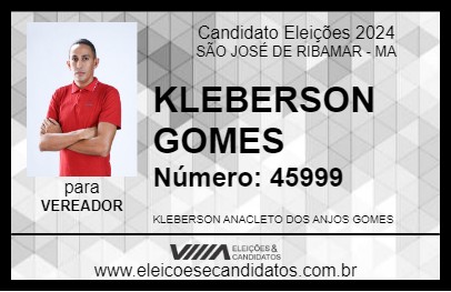 Candidato KLEBERSON GOMES 2024 - SÃO JOSÉ DE RIBAMAR - Eleições