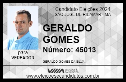 Candidato GERALDO GOMES 2024 - SÃO JOSÉ DE RIBAMAR - Eleições