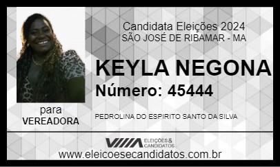 Candidato KEYLA NEGONA 2024 - SÃO JOSÉ DE RIBAMAR - Eleições