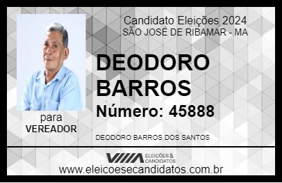 Candidato DEODORO BARROS 2024 - SÃO JOSÉ DE RIBAMAR - Eleições