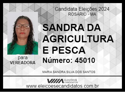 Candidato SANDRA DA AGRICULTURA E PESCA 2024 - ROSÁRIO - Eleições