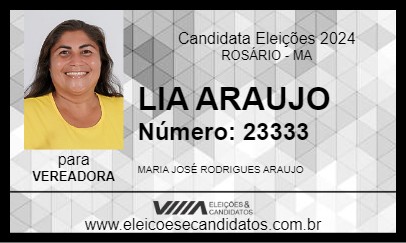 Candidato LIA ARAUJO 2024 - ROSÁRIO - Eleições