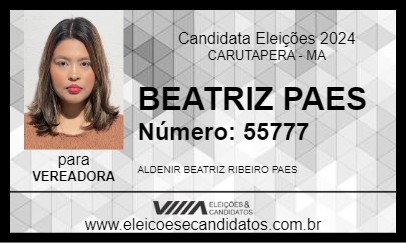 Candidato BEATRIZ PAES 2024 - CARUTAPERA - Eleições