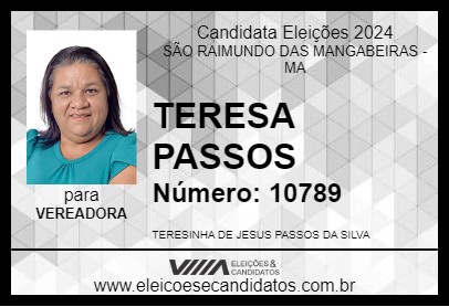 Candidato TERESA PASSOS 2024 - SÃO RAIMUNDO DAS MANGABEIRAS - Eleições