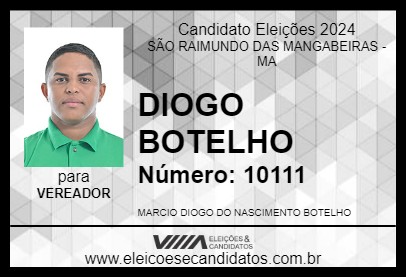 Candidato DIOGO BOTELHO 2024 - SÃO RAIMUNDO DAS MANGABEIRAS - Eleições