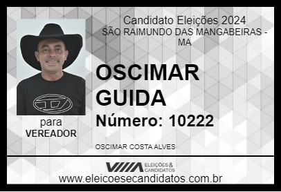 Candidato OSCIMAR GUIDA 2024 - SÃO RAIMUNDO DAS MANGABEIRAS - Eleições