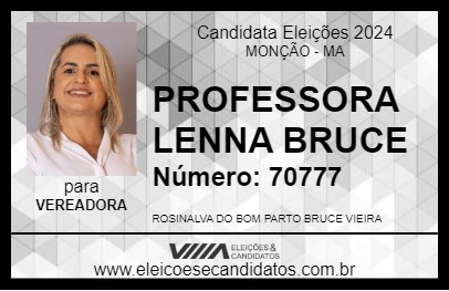 Candidato PROFESSORA LENNA BRUCE 2024 - MONÇÃO - Eleições