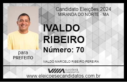 Candidato IVALDO RIBEIRO 2024 - MIRANDA DO NORTE - Eleições