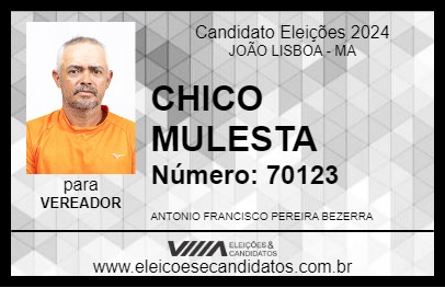 Candidato CHICO MULESTA 2024 - JOÃO LISBOA - Eleições