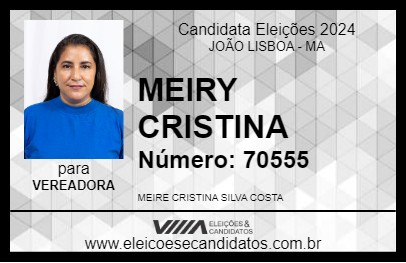 Candidato MEIRY CRISTINA 2024 - JOÃO LISBOA - Eleições