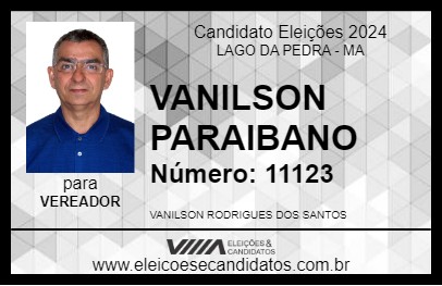 Candidato VANILSON PARAIBANO 2024 - LAGO DA PEDRA - Eleições