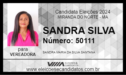 Candidato SANDRA SILVA 2024 - MIRANDA DO NORTE - Eleições