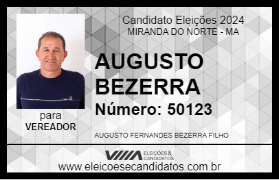 Candidato AUGUSTO BEZERRA 2024 - MIRANDA DO NORTE - Eleições