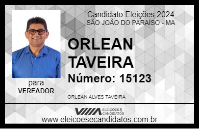 Candidato ORLEAN TAVEIRA 2024 - SÃO JOÃO DO PARAÍSO - Eleições