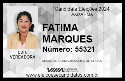 Candidato FATIMA MARQUES 2024 - AXIXÁ - Eleições