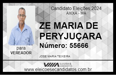 Candidato ZE MARIA DE PERYJUÇARA 2024 - AXIXÁ - Eleições