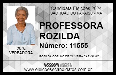 Candidato PROFESSORA ROZILDA 2024 - SÃO JOÃO DO PARAÍSO - Eleições