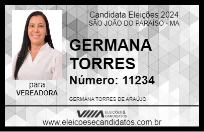 Candidato GERMANA TORRES 2024 - SÃO JOÃO DO PARAÍSO - Eleições