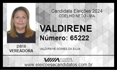 Candidato VALDIRENE 2024 - COELHO NETO - Eleições