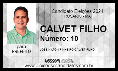 Candidato CALVET FILHO 2024 - ROSÁRIO - Eleições