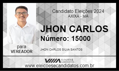 Candidato JHON CARLOS 2024 - AXIXÁ - Eleições