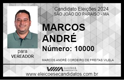 Candidato MARCOS ANDRÉ 2024 - SÃO JOÃO DO PARAÍSO - Eleições