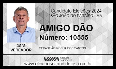 Candidato AMIGO DÃO 2024 - SÃO JOÃO DO PARAÍSO - Eleições