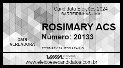 Candidato ROSIMARY ACS 2024 - BARREIRINHAS - Eleições