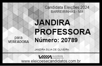 Candidato JANDIRA PROFESSORA 2024 - BARREIRINHAS - Eleições