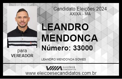 Candidato LEANDRO MENDONCA 2024 - AXIXÁ - Eleições