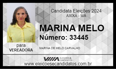 Candidato MARINA MELO 2024 - AXIXÁ - Eleições