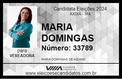 Candidato MARIA DOMINGAS 2024 - AXIXÁ - Eleições