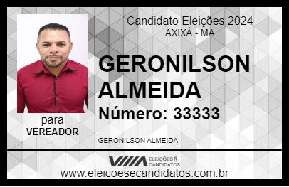 Candidato GERONILSON ALMEIDA 2024 - AXIXÁ - Eleições