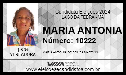 Candidato MARIA ANTONIA 2024 - LAGO DA PEDRA - Eleições