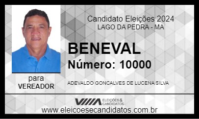 Candidato BENEVAL 2024 - LAGO DA PEDRA - Eleições