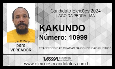 Candidato KAKUNDO 2024 - LAGO DA PEDRA - Eleições