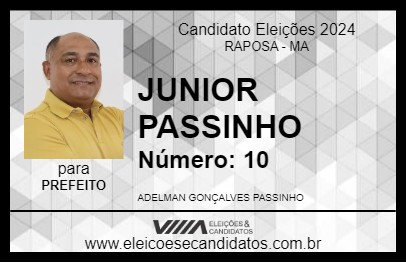 Candidato JUNIOR PASSINHO 2024 - RAPOSA - Eleições