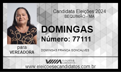 Candidato DOMINGAS 2024 - BEQUIMÃO - Eleições