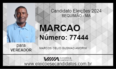 Candidato MARCAO 2024 - BEQUIMÃO - Eleições