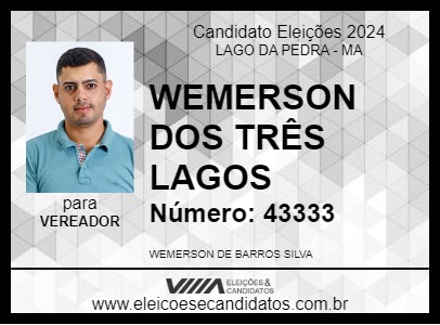 Candidato WEMERSON DOS TRÊS LAGOS 2024 - LAGO DA PEDRA - Eleições