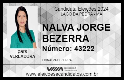 Candidato NALVA JORGE BEZERRA 2024 - LAGO DA PEDRA - Eleições