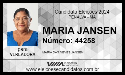 Candidato MARIA JANSEN 2024 - PENALVA - Eleições