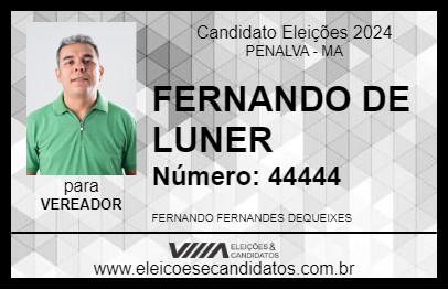 Candidato FERNANDO DE LUNER 2024 - PENALVA - Eleições